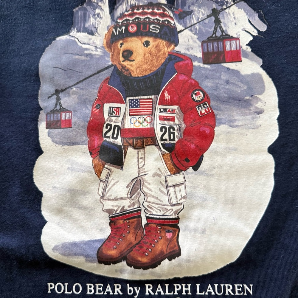 Ralph Lauren Navy Polo Bear Ski Graphic Long-Sleeve Tee - Picture 3 of 5